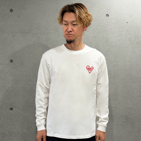 ROKUSTA Heart Embroidery Long Sleeve T-Shirt