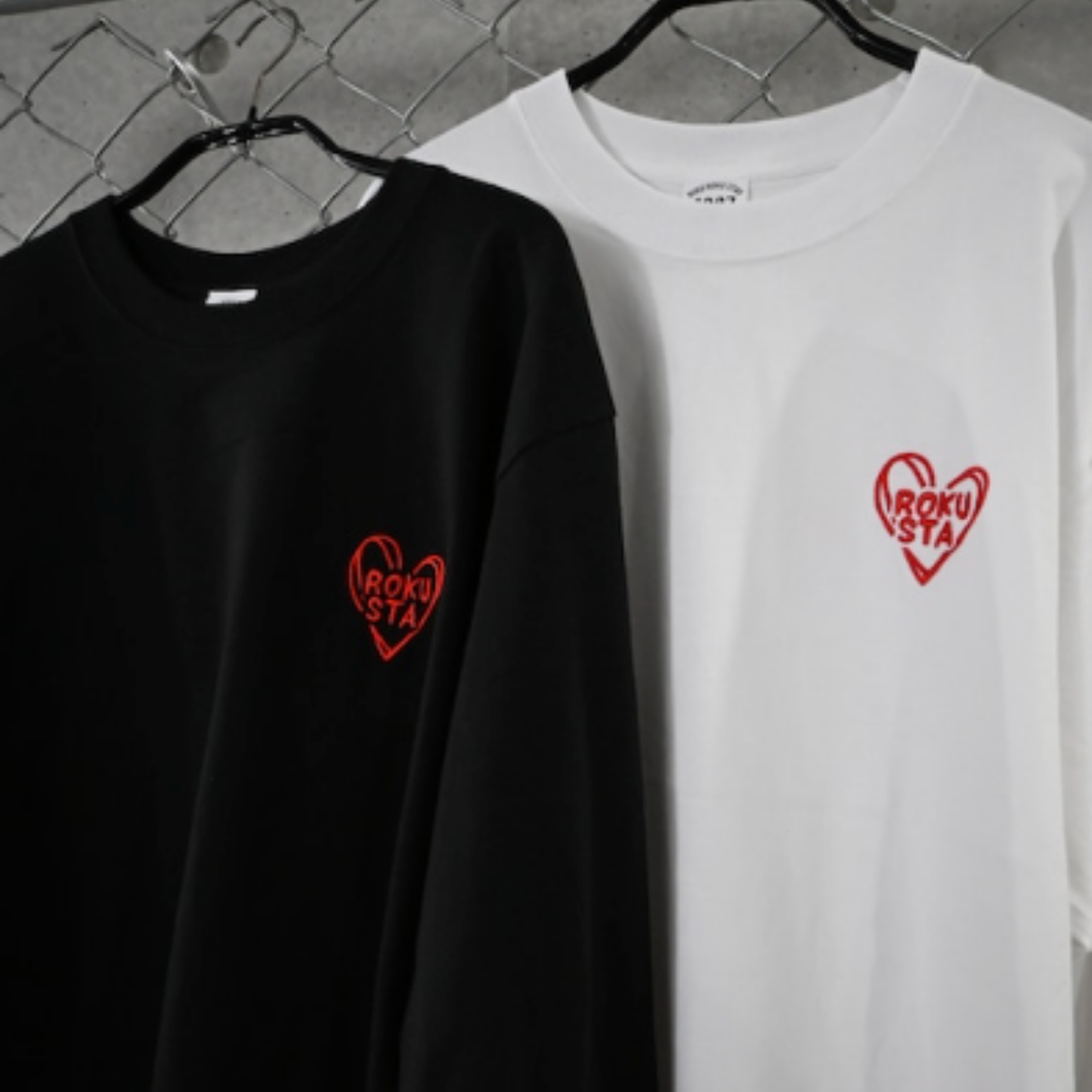 ROKUSTA Heart Embroidery Long Sleeve T-Shirt