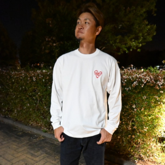 ROKUSTA Heart Embroidery Long Sleeve T-Shirt