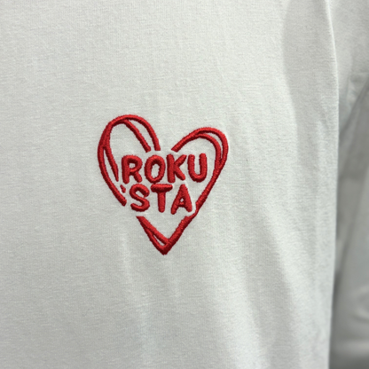 ROKUSTA Heart Embroidery Long Sleeve T-Shirt